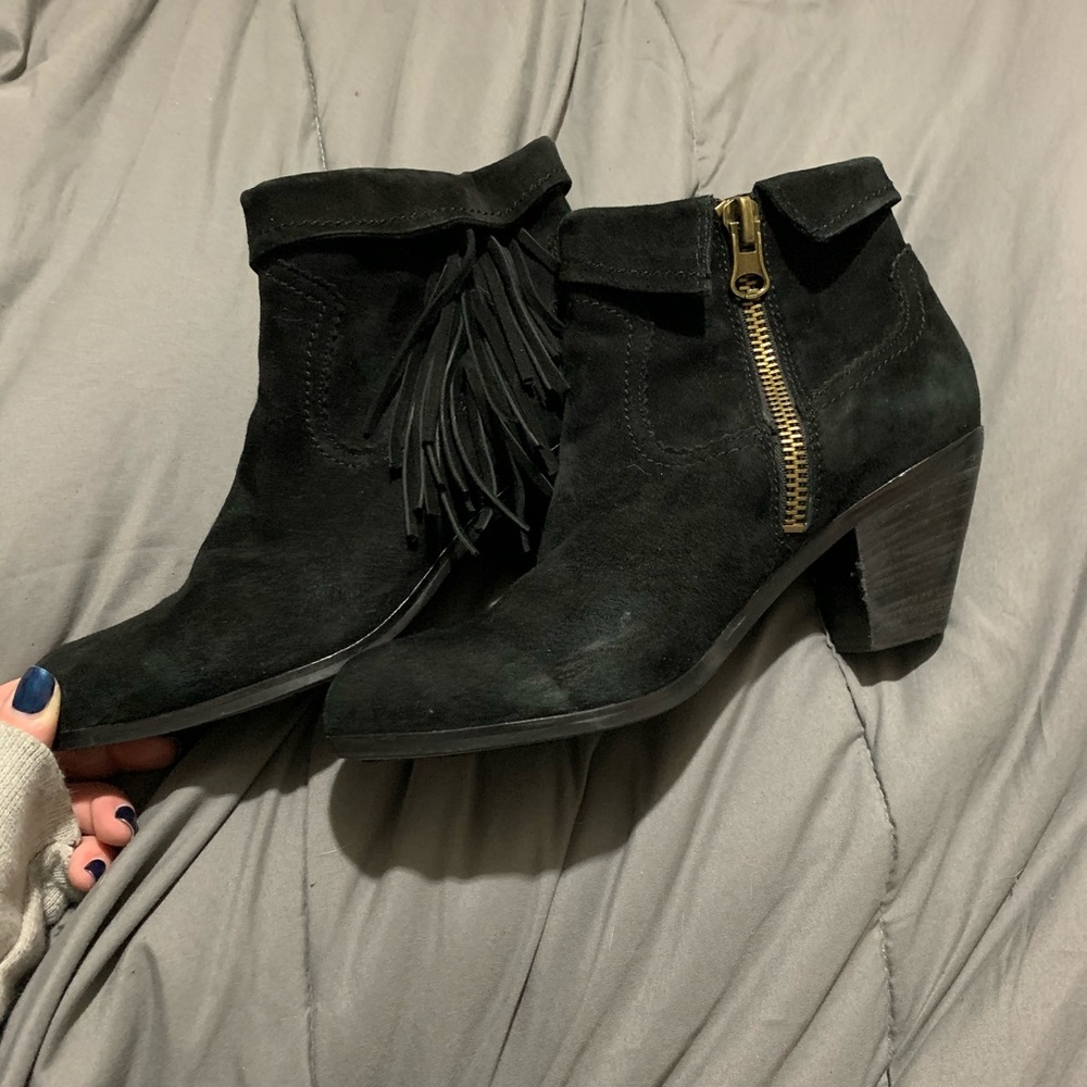 Black Booties w/ Fringe